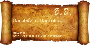 Barabás Darinka névjegykártya
